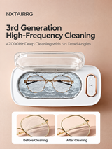 Ultrasonic Eyeglass Cleaner, Compact Glasses Cleaning Machine for Compatible Frames, Rings & Small Jewelry
