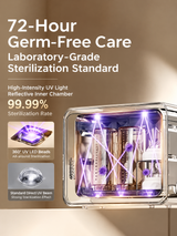 Portable Baby Bottle Sterilizer & Dryer, Compact UV Sanitizer for Compatible Bottles, Pacifiers & Feeding Accessories