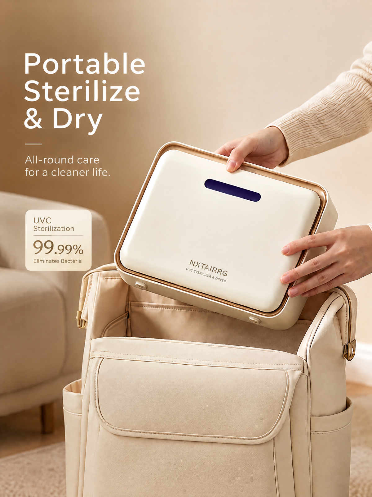 Portable Baby Bottle Sterilizer & Dryer, Compact UV Sanitizer for Compatible Bottles, Pacifiers & Feeding Accessories