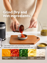 Electric Wet & Dry Grinder, Compact Coffee Bean & Spice Grinder for Herbs, Seeds, Garlic & Small-Batch Pastes