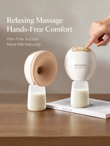 Portable Electric Breast Pump with Warming & Massage Functions, Adjustable Suction Pump with Collection Bottle