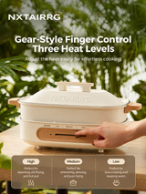 Compact Electric Cooking Pot, Adjustable-Heat Countertop Cooker for Hot Pot, Noodles, Soup & Everyday Meals