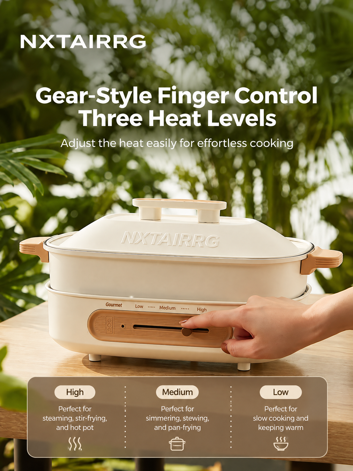 Compact Electric Cooking Pot, Adjustable-Heat Countertop Cooker for Hot Pot, Noodles, Soup & Everyday Meals