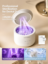 Ultrasonic Retainer Cleaner, Compact Dental Appliance Cleaning Machine for Compatible Clear Aligners, Retainers & Night Guards