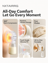 Portable Electric Breast Pump with Warming & Massage Functions, Adjustable Suction Pump with Collection Bottle