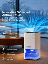 Mini Electric Dehumidifier for Small Spaces, Compact Portable Moisture Remover with Visible Water Tank for Home & Office
