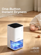 Mini Electric Dehumidifier for Small Spaces, Compact Portable Moisture Remover with Visible Water Tank for Home & Office
